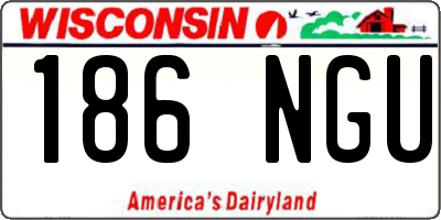 WI license plate 186NGU
