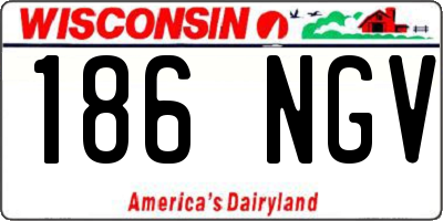 WI license plate 186NGV
