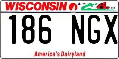WI license plate 186NGX
