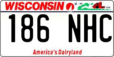 WI license plate 186NHC