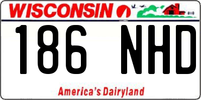 WI license plate 186NHD