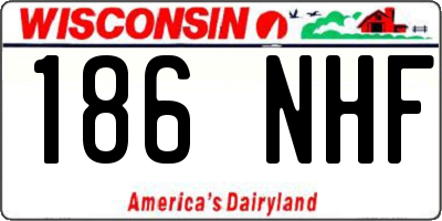 WI license plate 186NHF