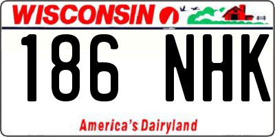 WI license plate 186NHK