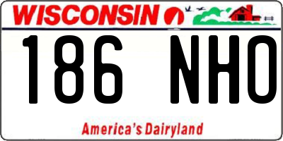 WI license plate 186NHO