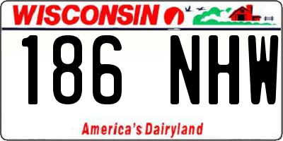 WI license plate 186NHW