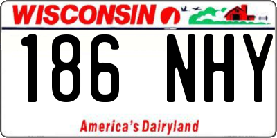 WI license plate 186NHY