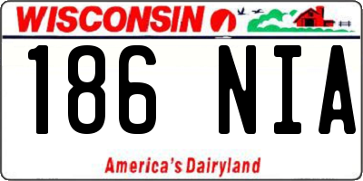 WI license plate 186NIA