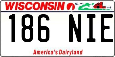 WI license plate 186NIE