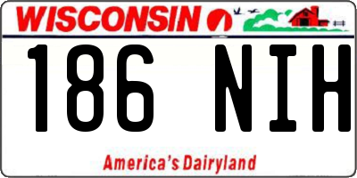 WI license plate 186NIH