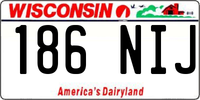 WI license plate 186NIJ