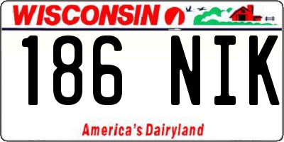 WI license plate 186NIK