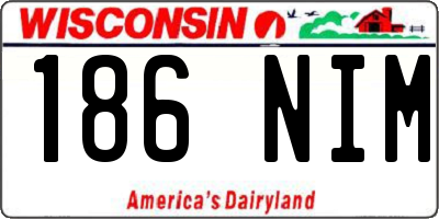 WI license plate 186NIM