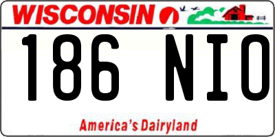 WI license plate 186NIO