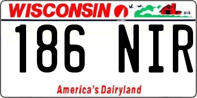 WI license plate 186NIR
