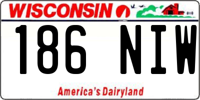 WI license plate 186NIW