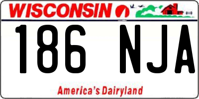 WI license plate 186NJA