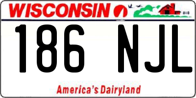 WI license plate 186NJL
