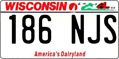 WI license plate 186NJS