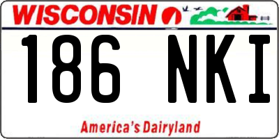 WI license plate 186NKI