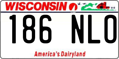 WI license plate 186NLO