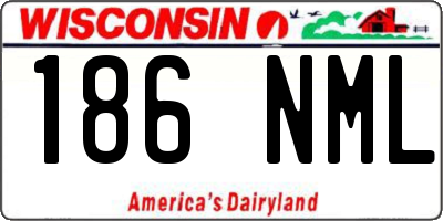 WI license plate 186NML