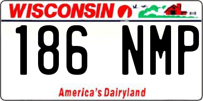 WI license plate 186NMP