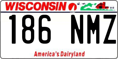 WI license plate 186NMZ