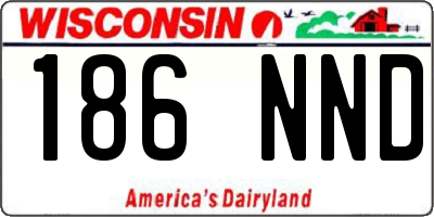 WI license plate 186NND