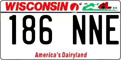 WI license plate 186NNE