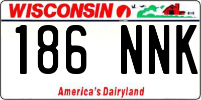 WI license plate 186NNK