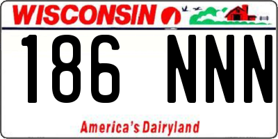 WI license plate 186NNN