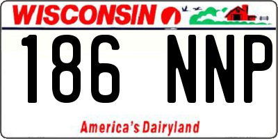WI license plate 186NNP