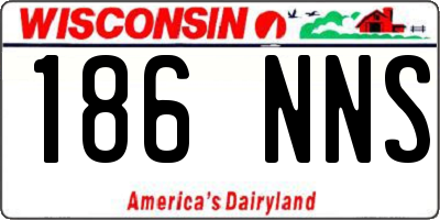 WI license plate 186NNS