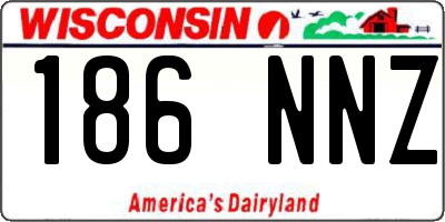 WI license plate 186NNZ