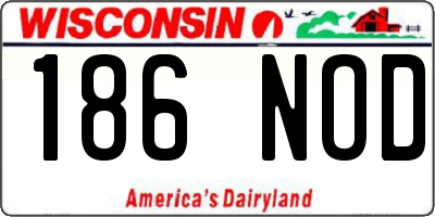 WI license plate 186NOD
