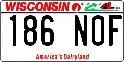 WI license plate 186NOF