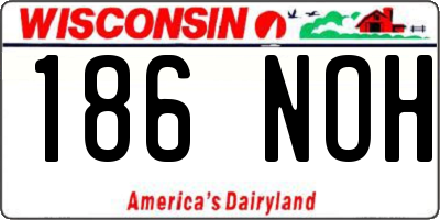 WI license plate 186NOH