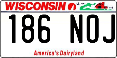 WI license plate 186NOJ