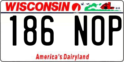 WI license plate 186NOP