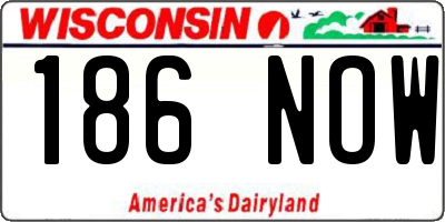 WI license plate 186NOW