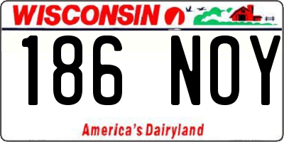 WI license plate 186NOY