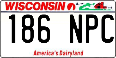 WI license plate 186NPC