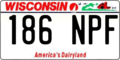 WI license plate 186NPF