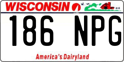WI license plate 186NPG