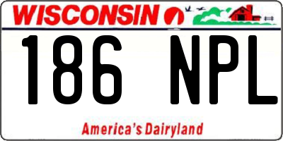 WI license plate 186NPL