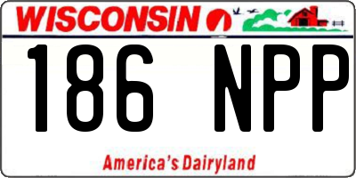 WI license plate 186NPP