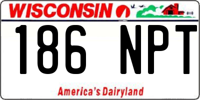 WI license plate 186NPT