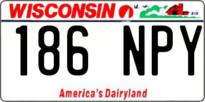 WI license plate 186NPY