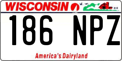 WI license plate 186NPZ