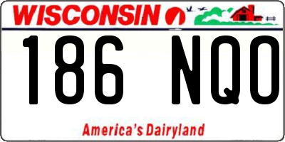 WI license plate 186NQO